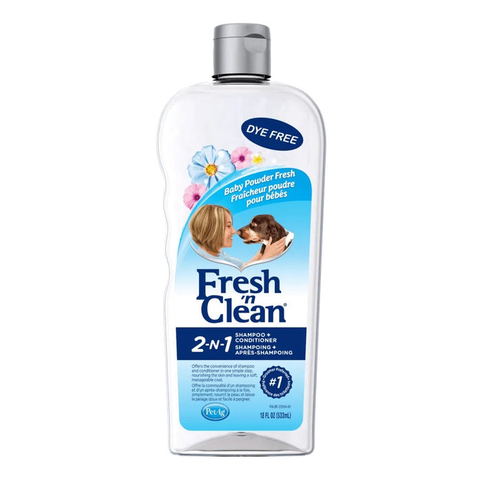 PetAg Fresh 'n Clean 2-N-1 Conditioning Dog Shampoo, Baby Powder Scent, 18 oz