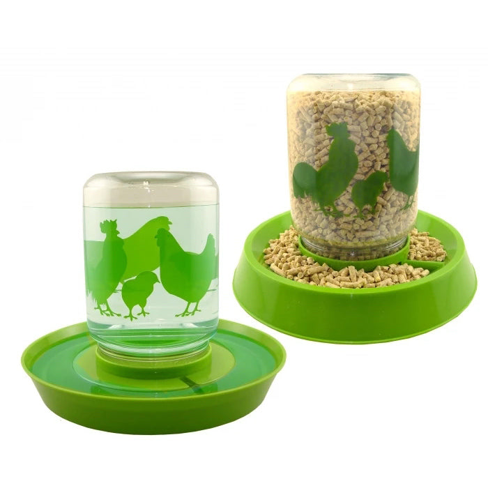 Lixit Chicken Waterer/Feeder with Reversible Base