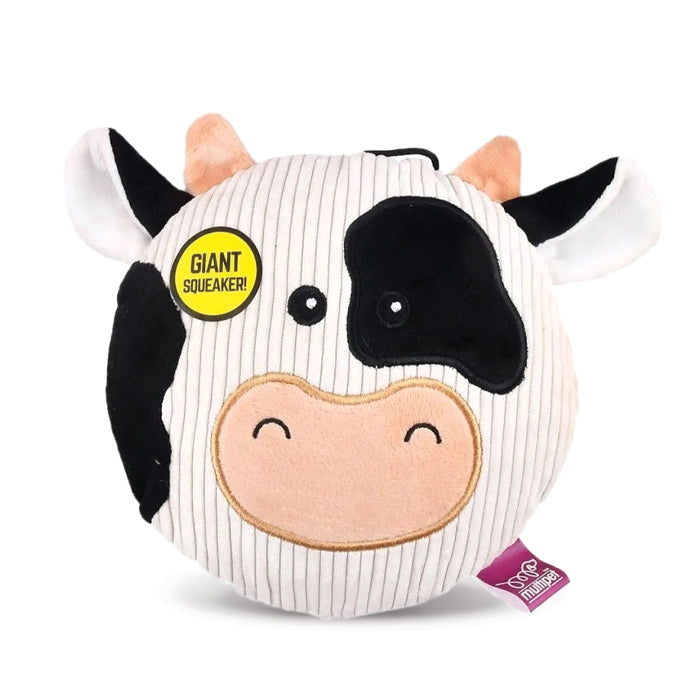 Sub-Woofers Stuffing-Free Flat Assorted Farm Animal Corduroy Dog Toy with Large Squeaker, Each