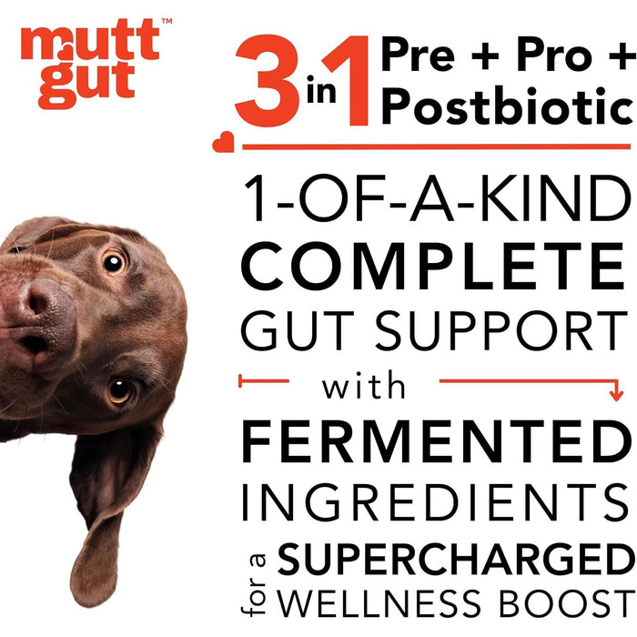 Mutt Gut 3-in-1 Pre + Pro + Postbiotic Supplement for Dogs