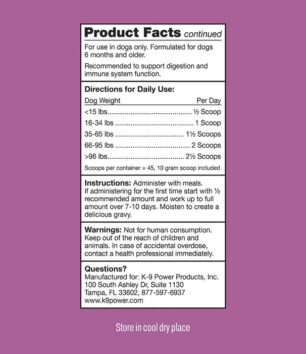 K9 Power Digest Forte Digestion & Immune Formula for Dogs
