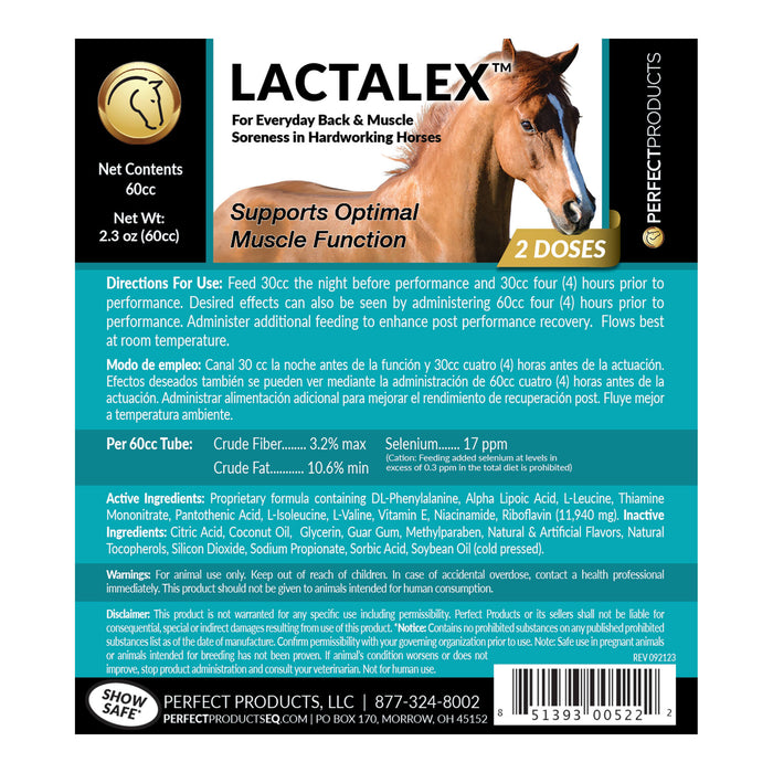 Lactalex Muscle Support Paste Horse Supplement, 60 cc