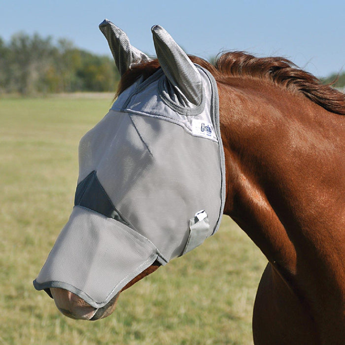 Crusader Fly Mask with Long Nose Color Grey