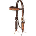 Cashel Two-Toned Floral Tooled Browband Ear Headstall Color Brown