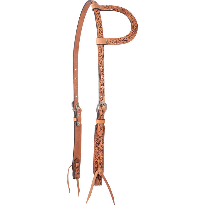 Cashel Antiqued Leaf Tooled Slip Ear Headstall Color Brown