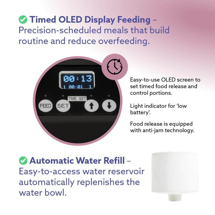 Feeding Friend Automatic Pet Feeder – Timed Portion Control Food & Water Dispenser for Cats and Dogs