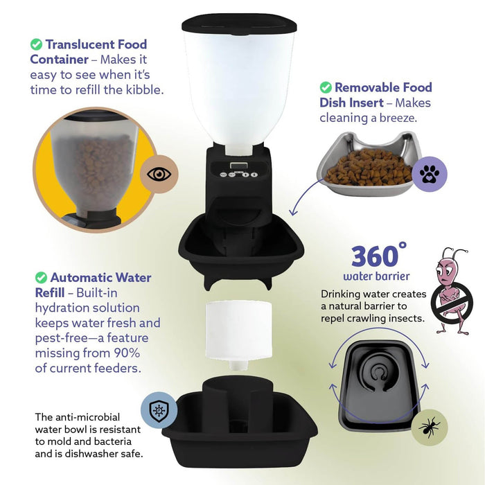 Feeding Friend Automatic Pet Feeder – Timed Portion Control Food & Water Dispenser for Cats and Dogs