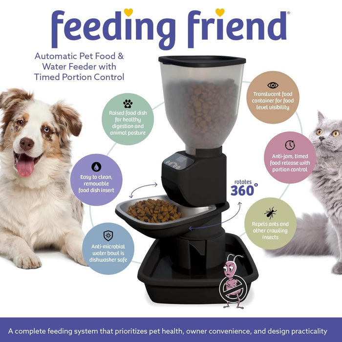 Feeding Friend Automatic Pet Feeder – Timed Portion Control Food & Water Dispenser for Cats and Dogs