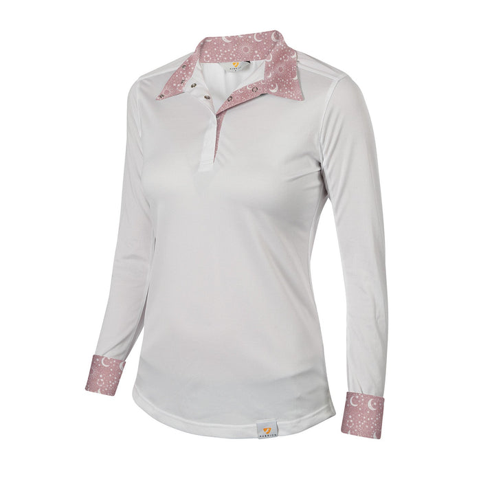 Aubrion Ladies Equestrian Style Long Sleeve Show Shirt Color Moonstar