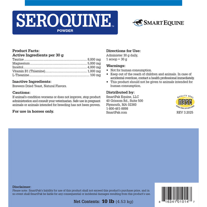 Seroquine Calming Support For Horses, Powder