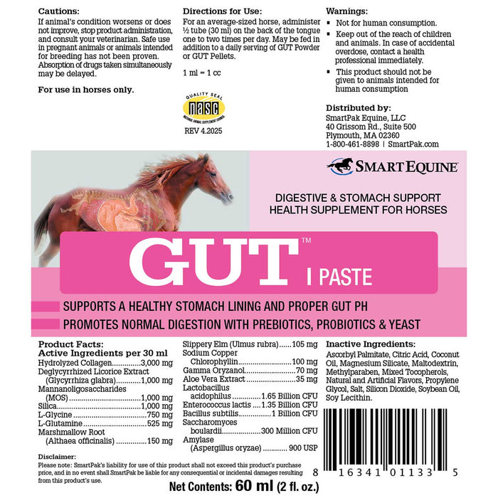 GUT Digestive Support for Horses, Paste