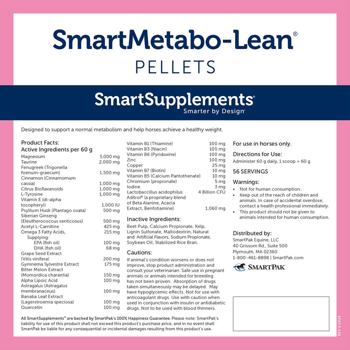 SmartEquine SmartMetabo-Lean Pellets Size 7.5 LB