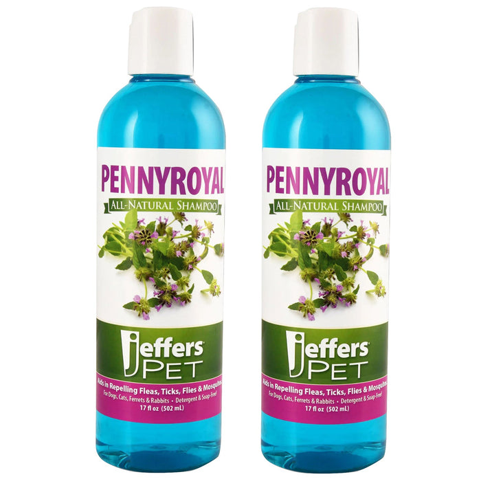 Jeffers Natural Flea & Tick Pennyroyal Pet Shampoo - Aids in Repelling Fleas, Ticks, Flies & Mosquitos