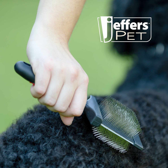 Jeffers Double-Sided Flex Head Pet Grooming Slicker Brush
