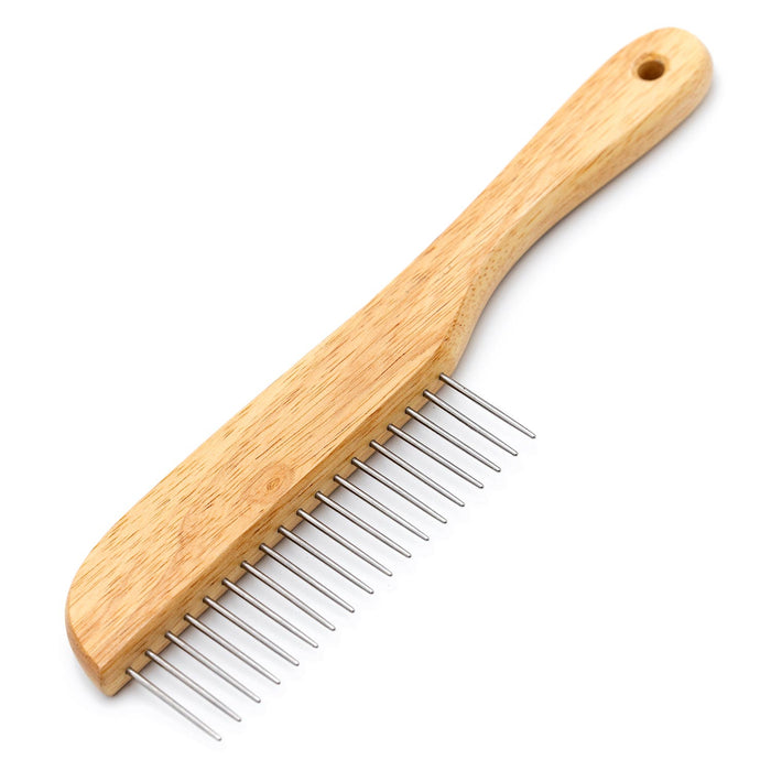 Jeffers Wood Handle Poodle Comb, 8 3/4" L x 1 1/4" L Teeth