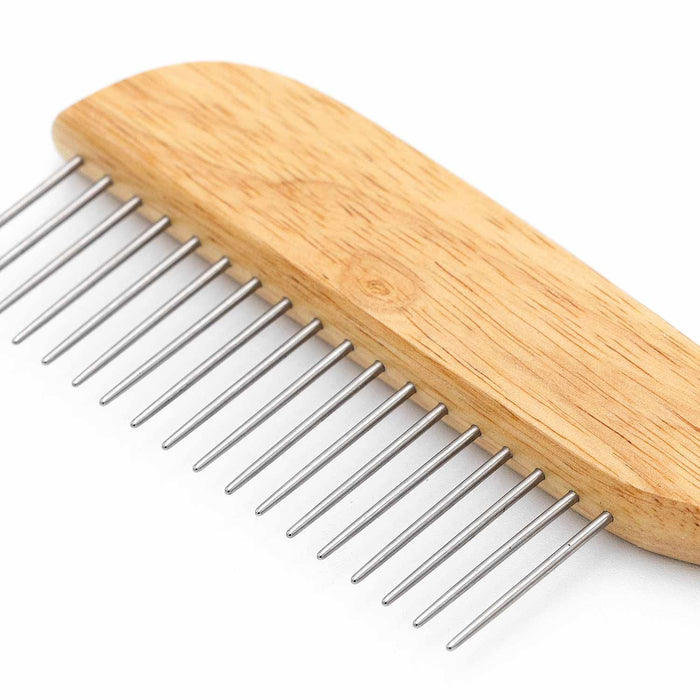 Jeffers Wood Handle Poodle Comb, 8 3/4" L x 1 1/4" L Teeth