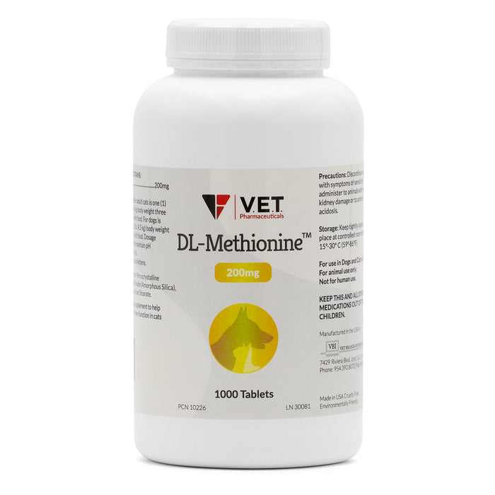 DL Methionine Tablets Urinary pH Support for Dogs & Cats