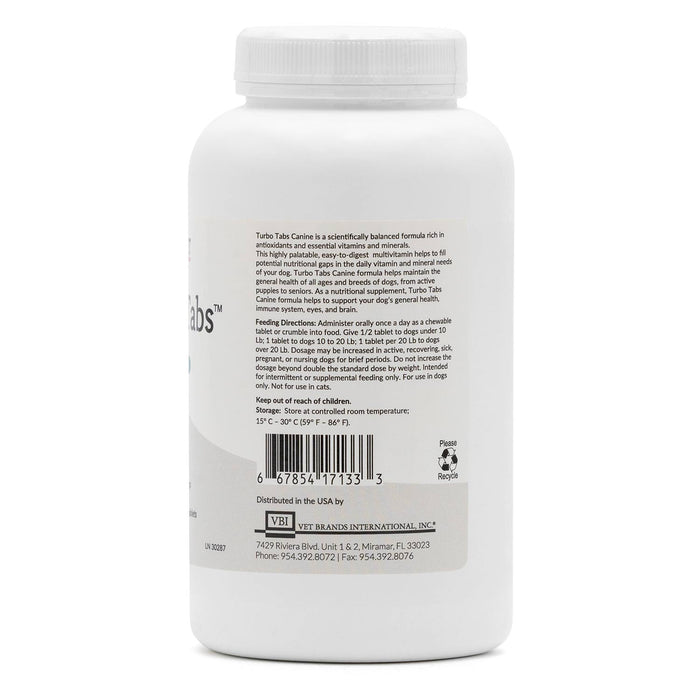 Turbo Tabs Chewable Daily Vitamins for Dogs, 180 ct