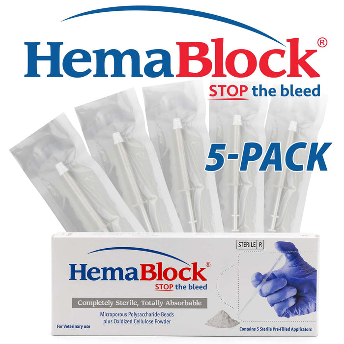HemaBlock Hemostatic Powder, 0.5 gm Syringe Applicators, 5 pk