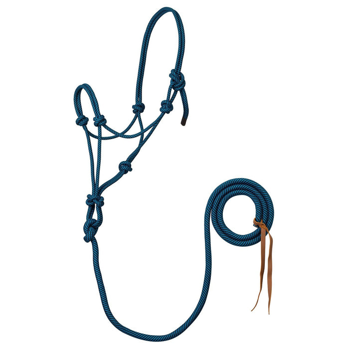 Weaver Poly Rope Halter w/Lead Color Blue & Black