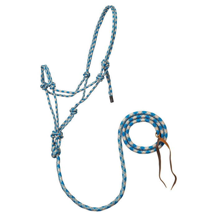 Weaver Poly Rope Halter w/Lead Color Turquoise & Beige