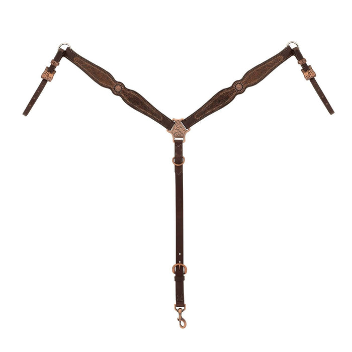 Weaver Western Floral Scalloped Breast Collar Color Brown