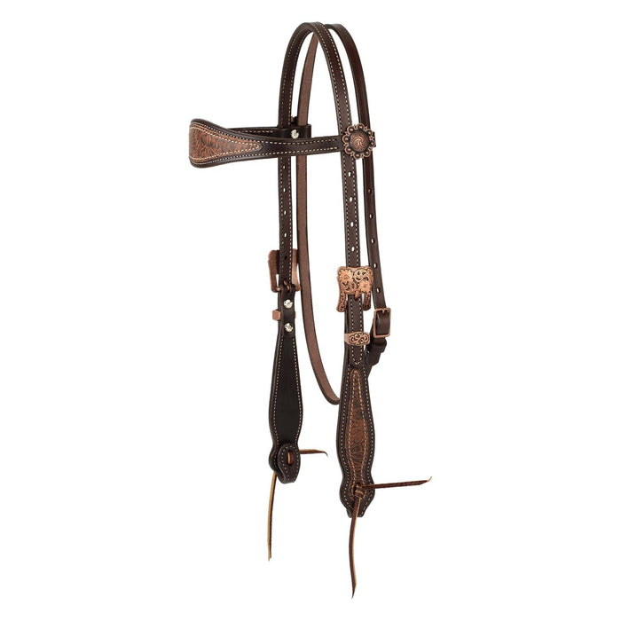 Weaver Western Floral Browband Headstall Color Brown