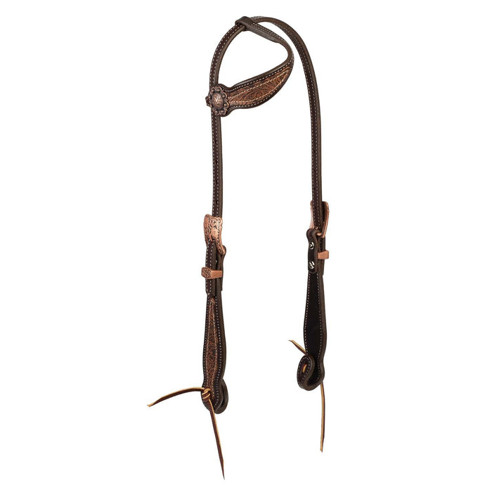 Weaver Western Floral Sliding Ear Headstall Color Brown