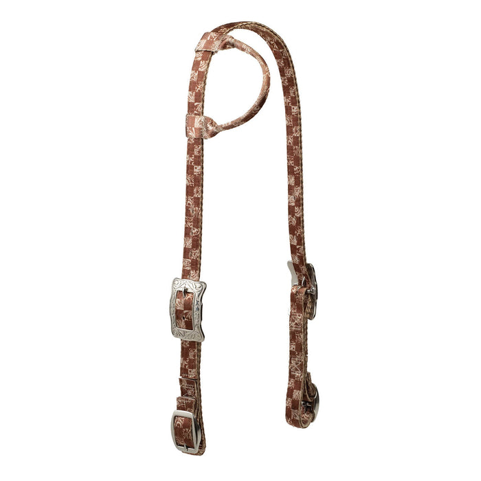 Weaver Patterned Nylon Sliding Ear Headstall Color Checkerboard