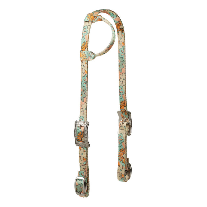 Weaver Patterned Nylon Sliding Ear Headstall Color Retro Flower