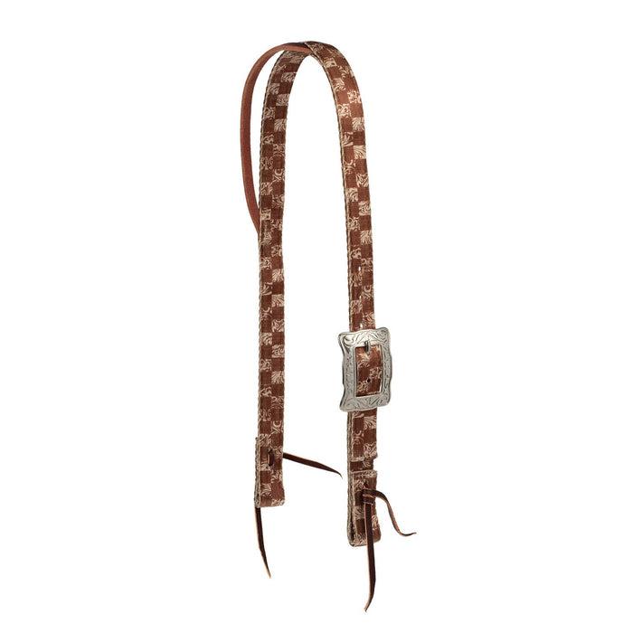 Weaver Patterned Nylon Split Ear Headstall Color Checkerboard
