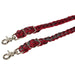 Weaver Polyester Braided Barrel Rein Color Dark Red & Charcoal