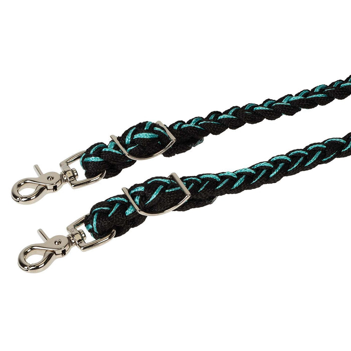Weaver Polyester Braided Barrel Rein Color Mint & Black