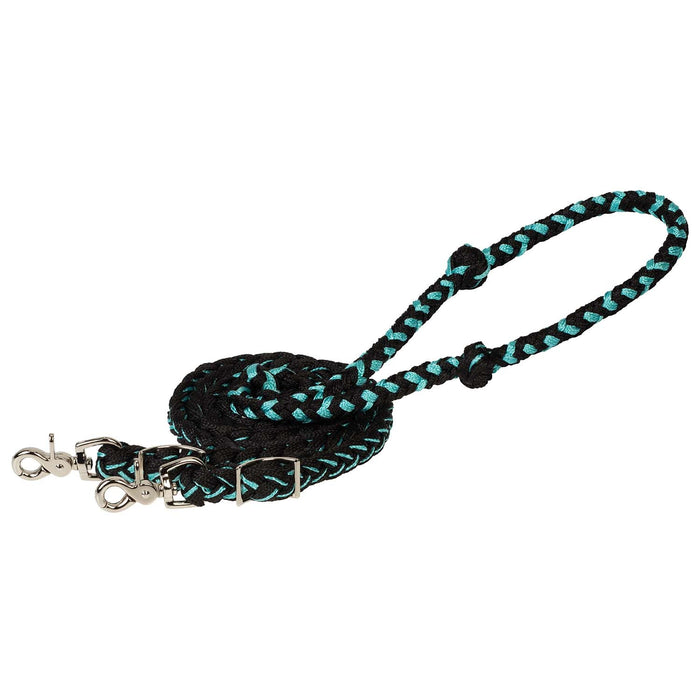 Weaver Polyester Braided Barrel Rein Color Mint & Black