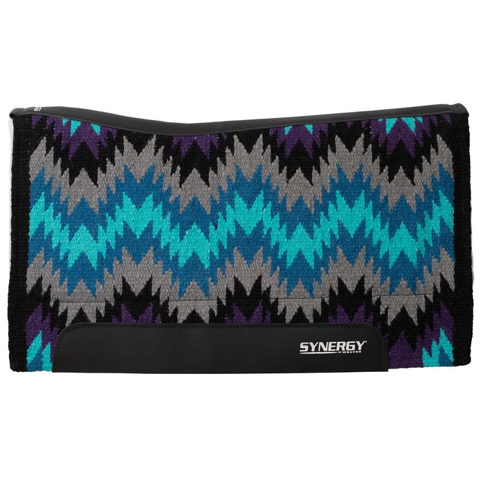Weaver Synergy Contoured Performance Wool and Fleece Stampede Saddle Pad Color Gray & Purple