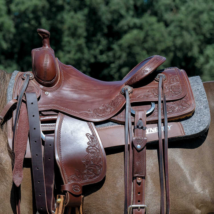 Weaver Synergy Contoured Steam Pressed 100% Merino Wool Felt Performance Saddle Pad Color Charcole