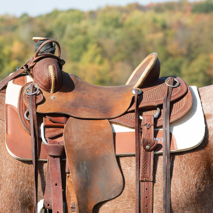 Weaver Synergy Contoured Steam Pressed 100% Merino Wool Felt Performance Saddle Pad Color Natural