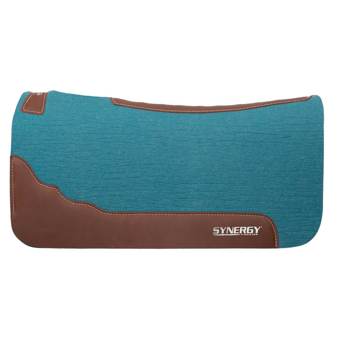 Weaver Synergy Contoured Steam Pressed 100% Merino Wool Felt Performance Saddle Pad Color Turquoise