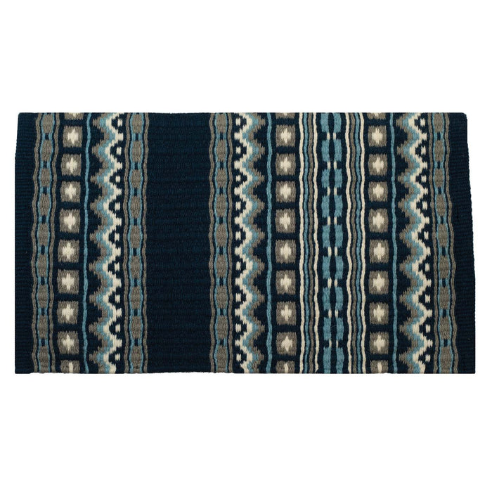 Weaver New Zealand  Wool Show Saddle Blanket Color Navy, Ash & Periwinkle Blue