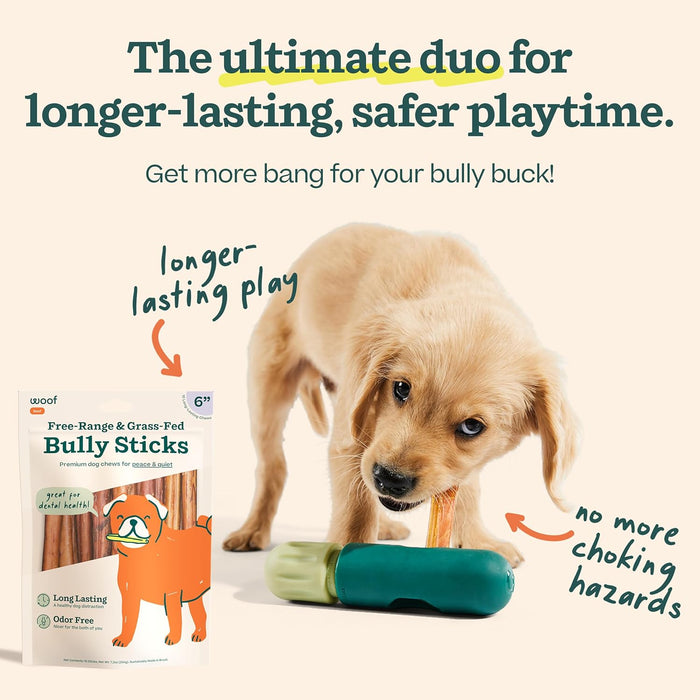 BullySafe Bully Sticks– Odor-Free, Long-Lasting Dog Chews | Grass-Fed, Free-Range, Single-Ingredient Beef Pizzle Treats