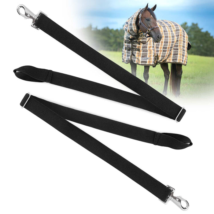 Jeffers Replacement Adjustable Elastic Leg Straps for Horse Blankets & Sheets