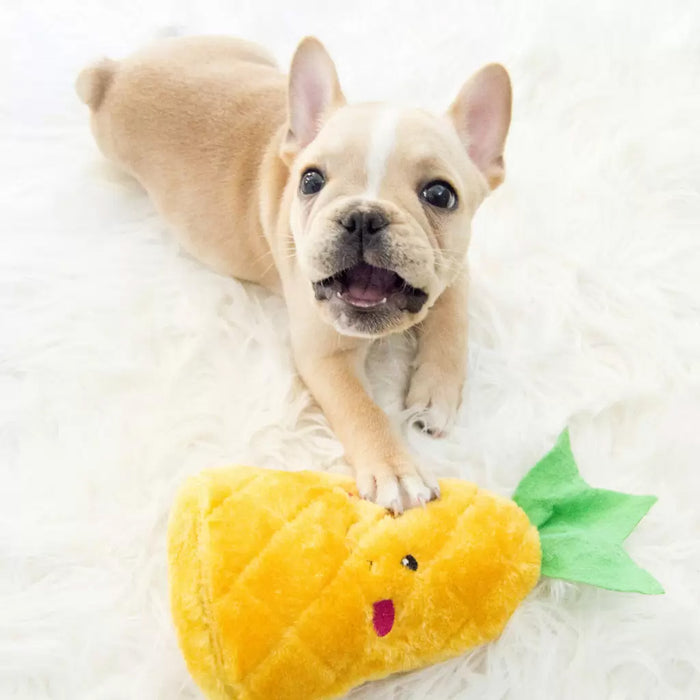 Zippy Paws NomNomz Pineapple Plush Squeaker Dog Toy