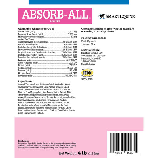 Absorb - All Digestive Supplement for Horses, Powder - SMACS - 4 lb - 2