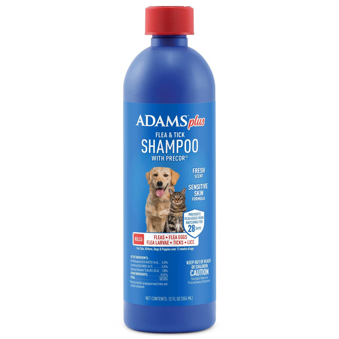 Adams Plus Flea & Tick Shampoo with Precor - FA2F - 12 oz Adams Plus Flea & Tick Shampoo - 1