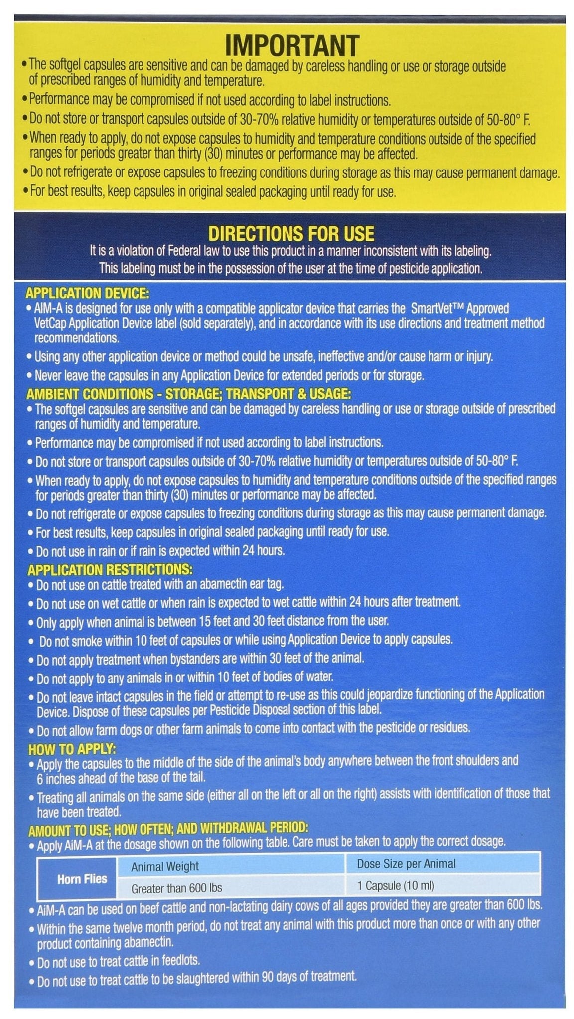 AgriLabs AiM-A Insecticide Gel Caps — Lambert Vet Supplies