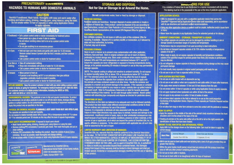 Lambert Cap AgriLabs AiM-A Insecticide Gel Caps — Lambert Vet Supplies