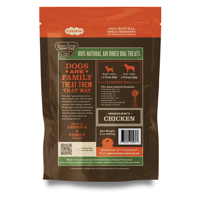 Air - Dried All Natural Single Ingredient Dog Treats – Beef, Chicken, Elk, Sweet Potato & Turkey Tendon, Grain - Free, High Protein, Made in USA - GFFA2 - Chicken - 5.5oz - 7