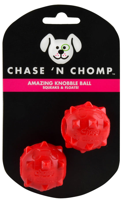 Amazing Knobble Ball Squeak & Float Dog Toy - YFAM - 1.5" Amazing Knobble Ball, 2 - pk - 1