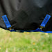 Amigo Ripstop 900D Plus Horse Turnout Blanket - 200g Medium Weight, Waterproof with Detachable Hood - FOXAQ - Black / Blue Trim - 66" - 4