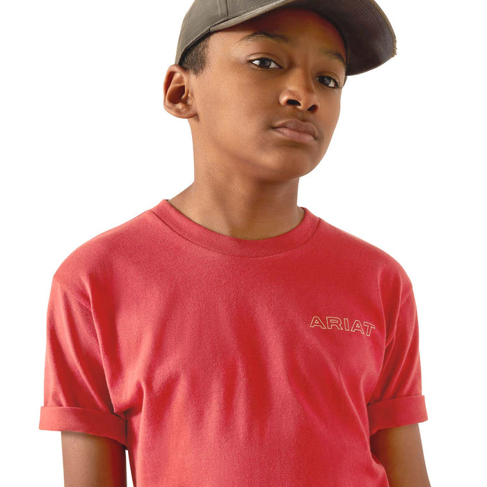 Ariat Boys Short Sleeve Tee - AI8MR - Patriot Buffalo Coin - Red Brick - XSmall - 3